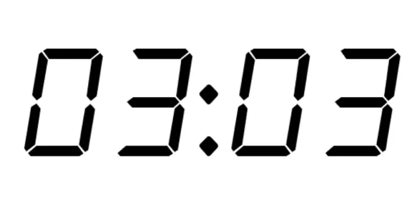 03:03 brojevi na digitalnom časovniku
